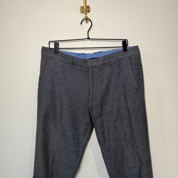 Bonobos Pants Men's Size 35 x 31 Grey Dress Cotton Flat Front Office Business - Picture 6 of 6